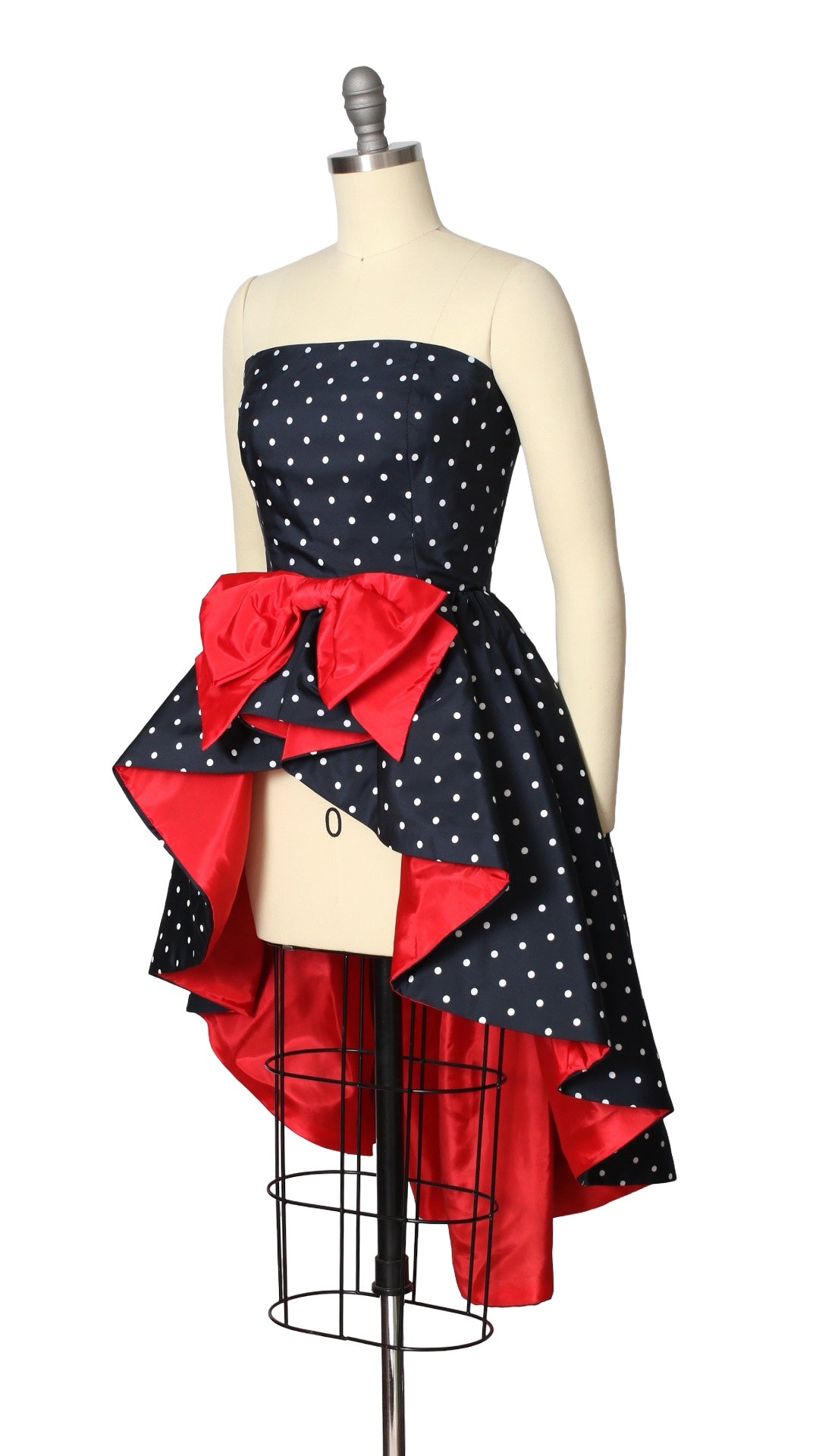 NEW | 1980s High-Low Polka Dot Dress Top | small