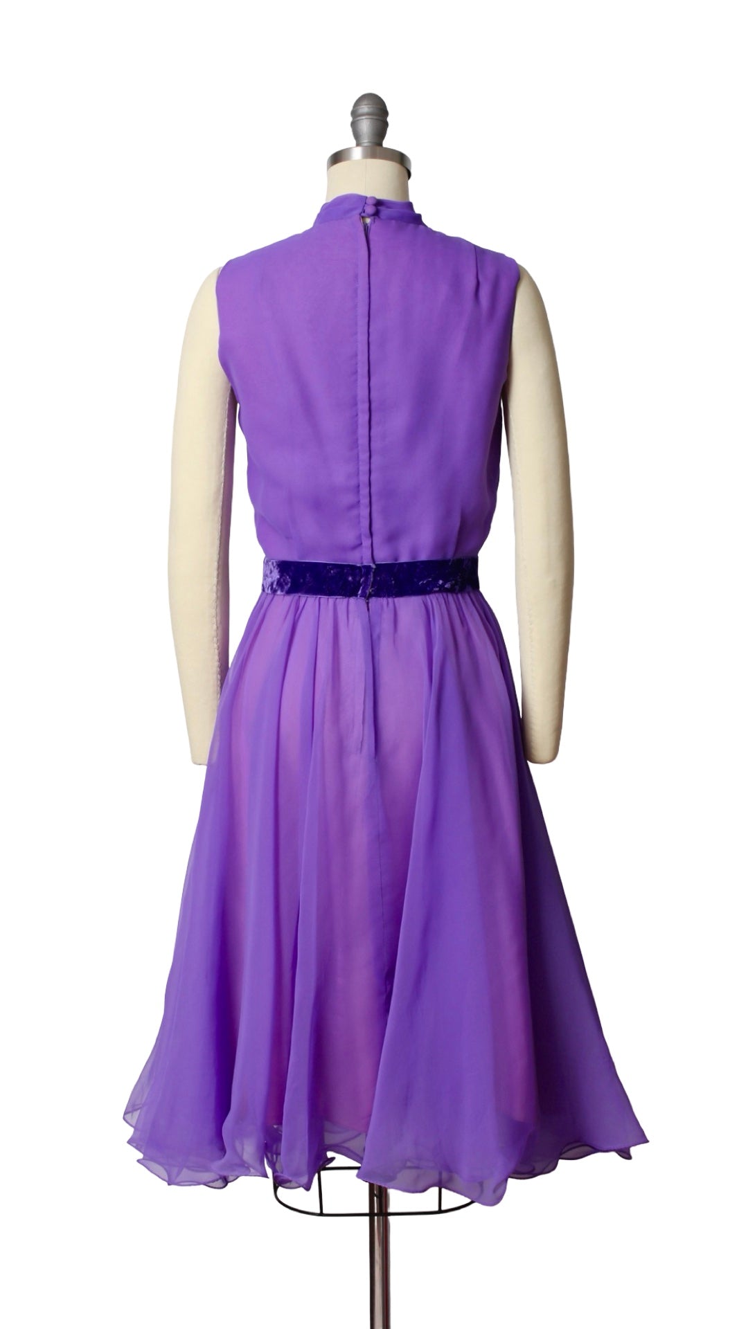 1960s MISS ELLIETTE Purple Chiffon Party Dress | small
