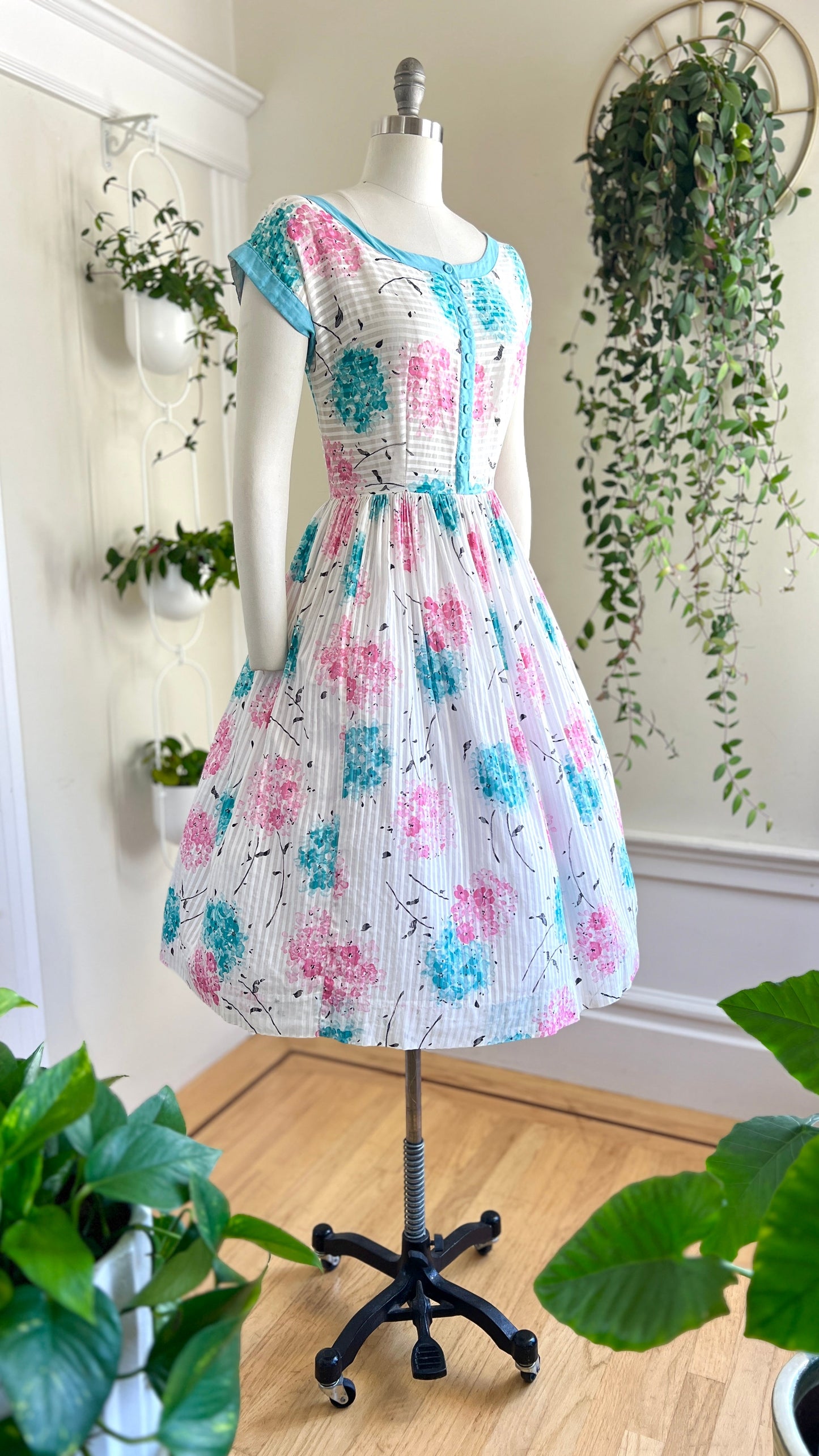 white christmas dresses Vintage 1950s Purple Hydrangea Dress ALEXANDRA-KING