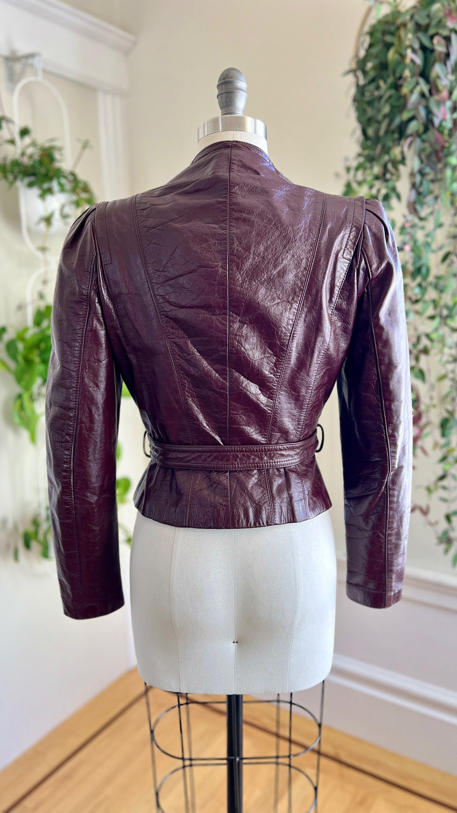 1970s 1980s Burgundy Leather Jacket | x-small/small