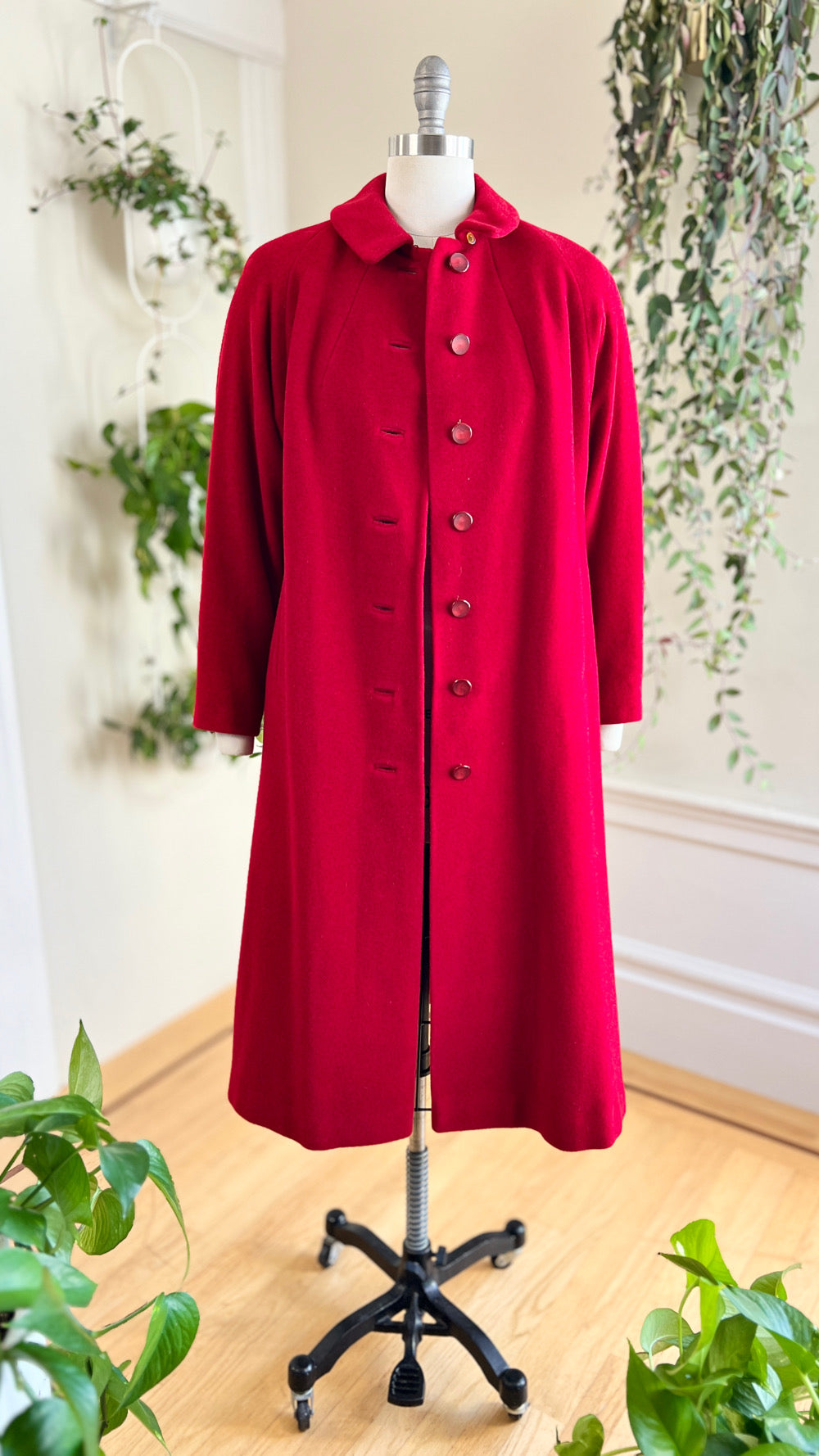 1950s Red Wool Coat large x large