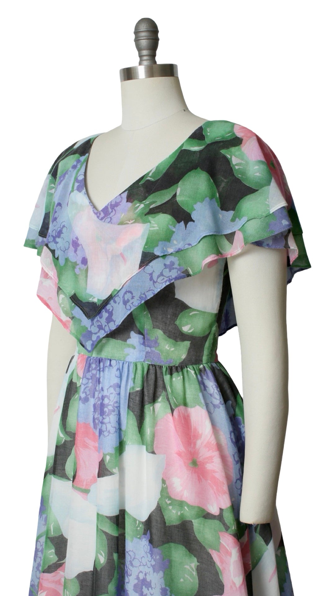 NEW | 1970s Calla Lily Floral Dress | small