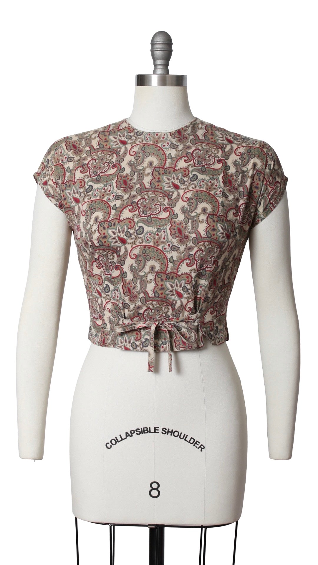 1960s Paisley Crop Top | small/medium