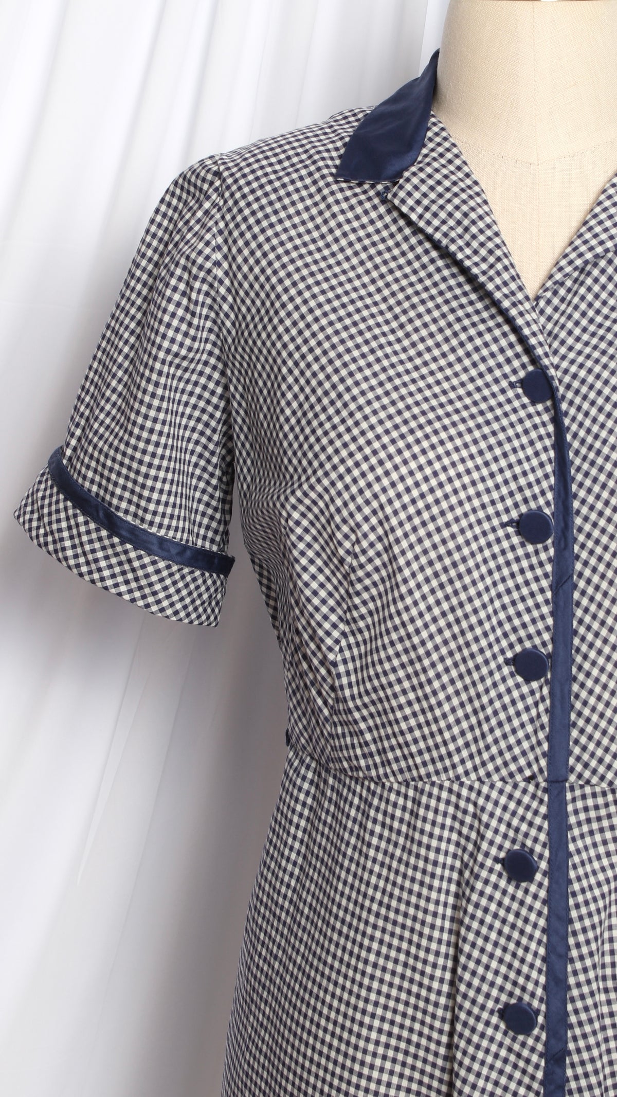 NEW | 1950s Gingham Shirtwaist Midi Dress | large/x-large