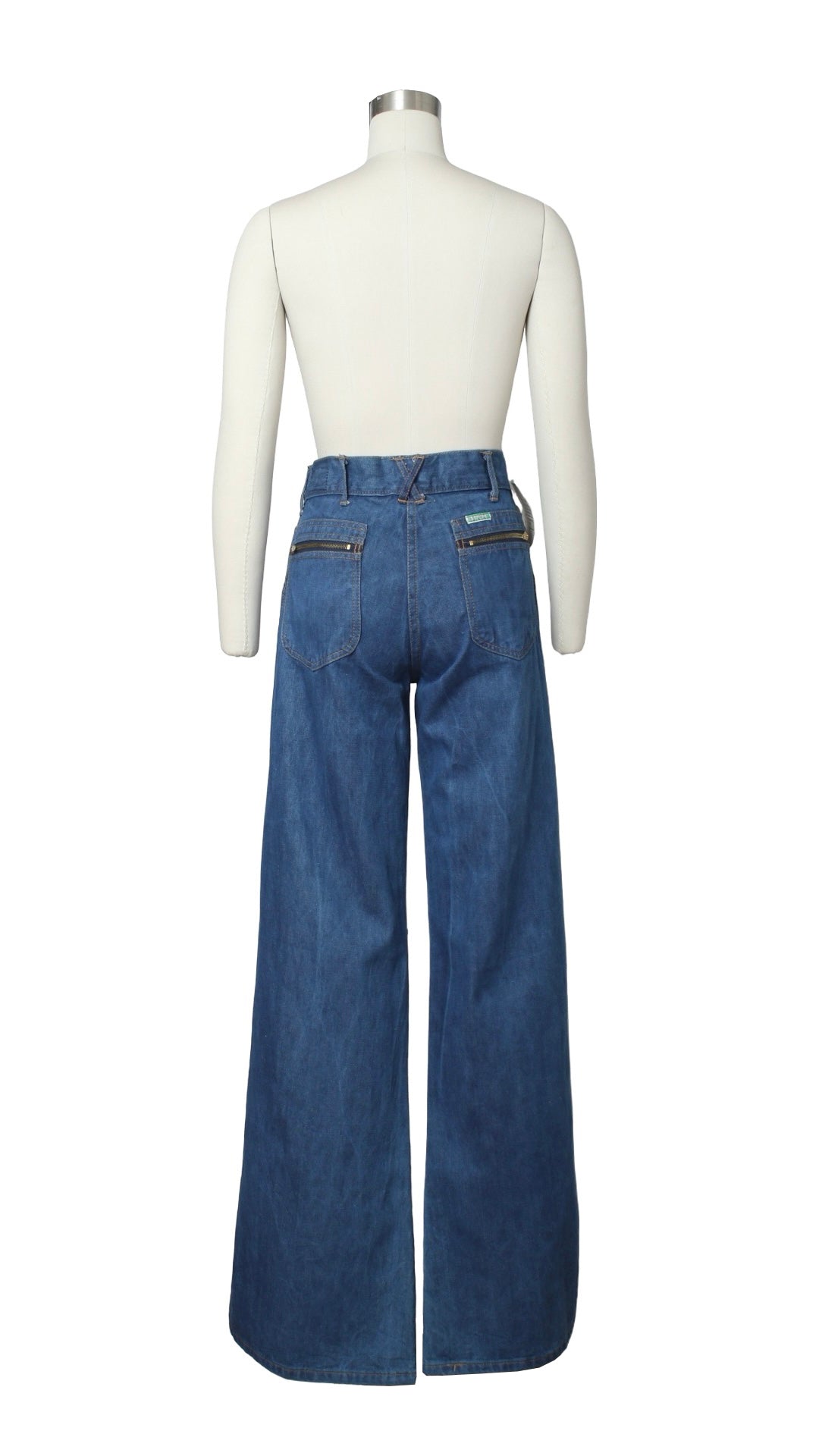 NEW | 1970s DEADSTOCK Denim Bell Bottoms | small