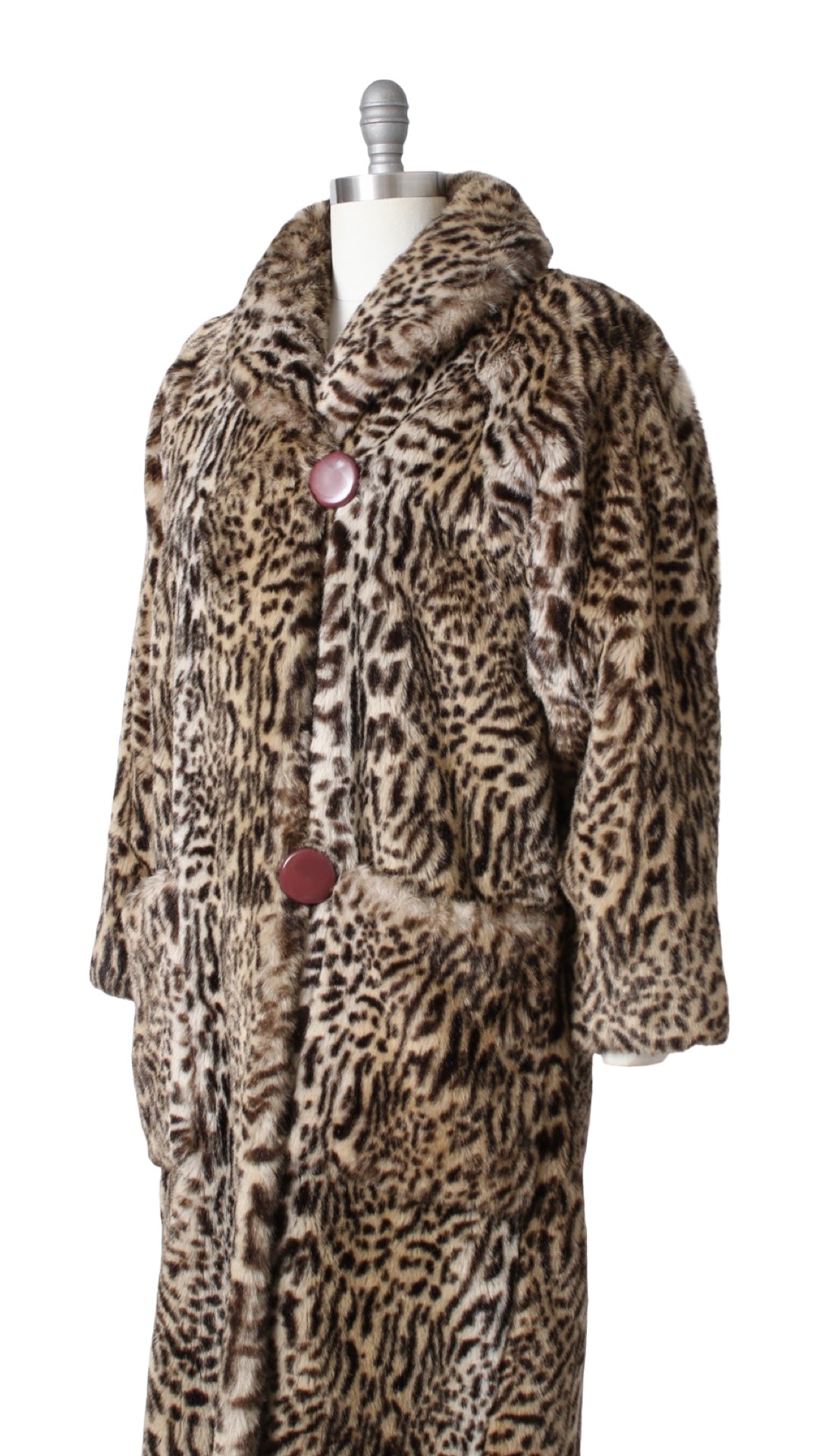 1970s 1980s Plush Animal Print Faux Fur Coat | medium