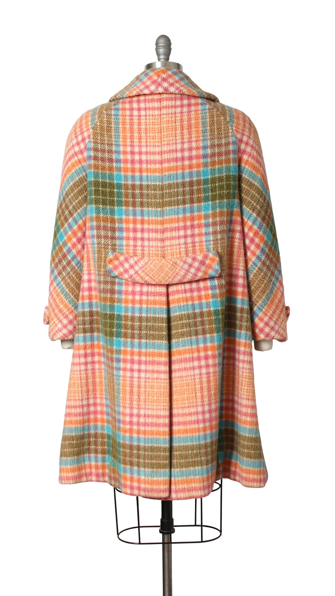 1960s Colorful Plaid Wool Coat | small