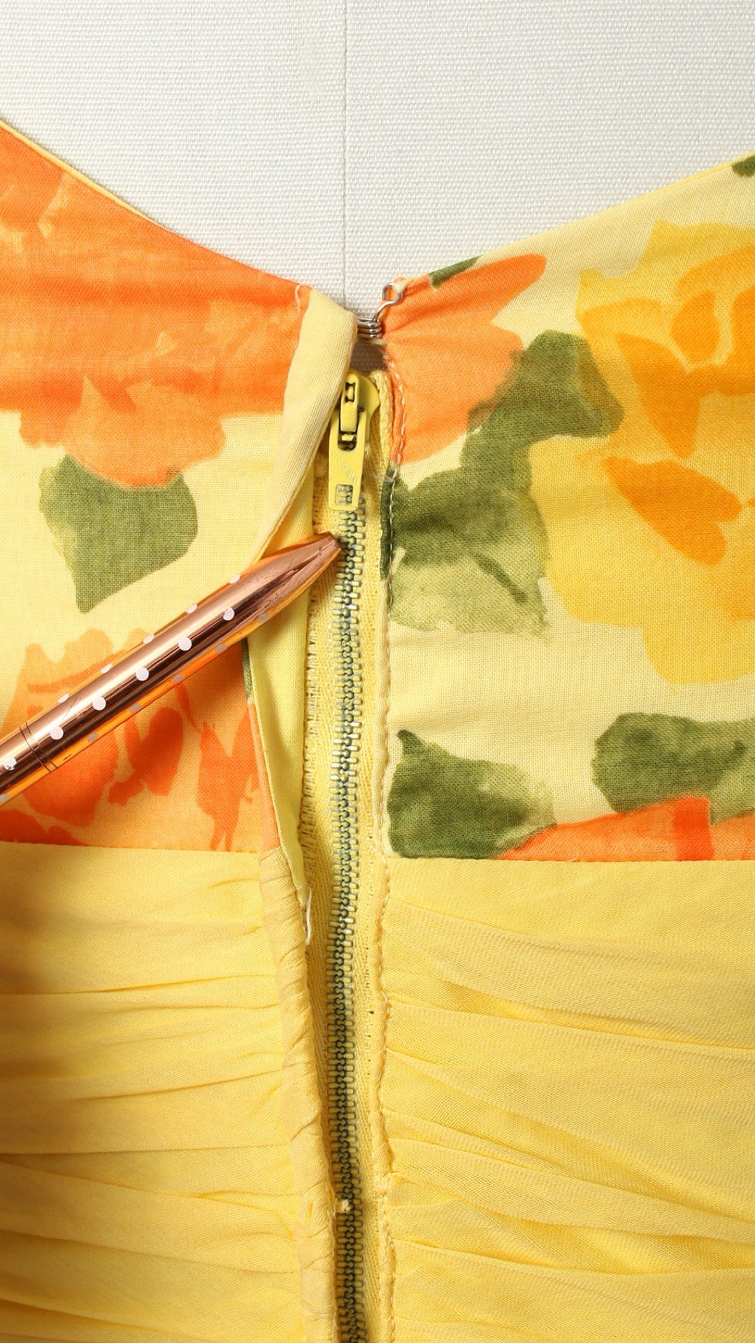 1950s Orange & Yellow Roses Cotton Sundress | small