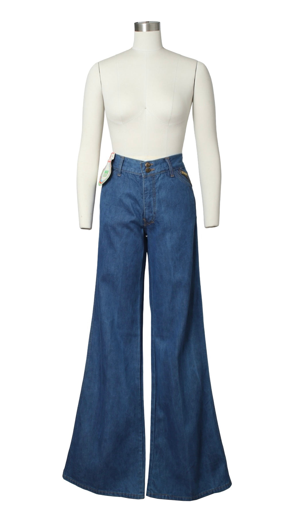 NEW | 1970s DEADSTOCK Denim Bell Bottoms | small