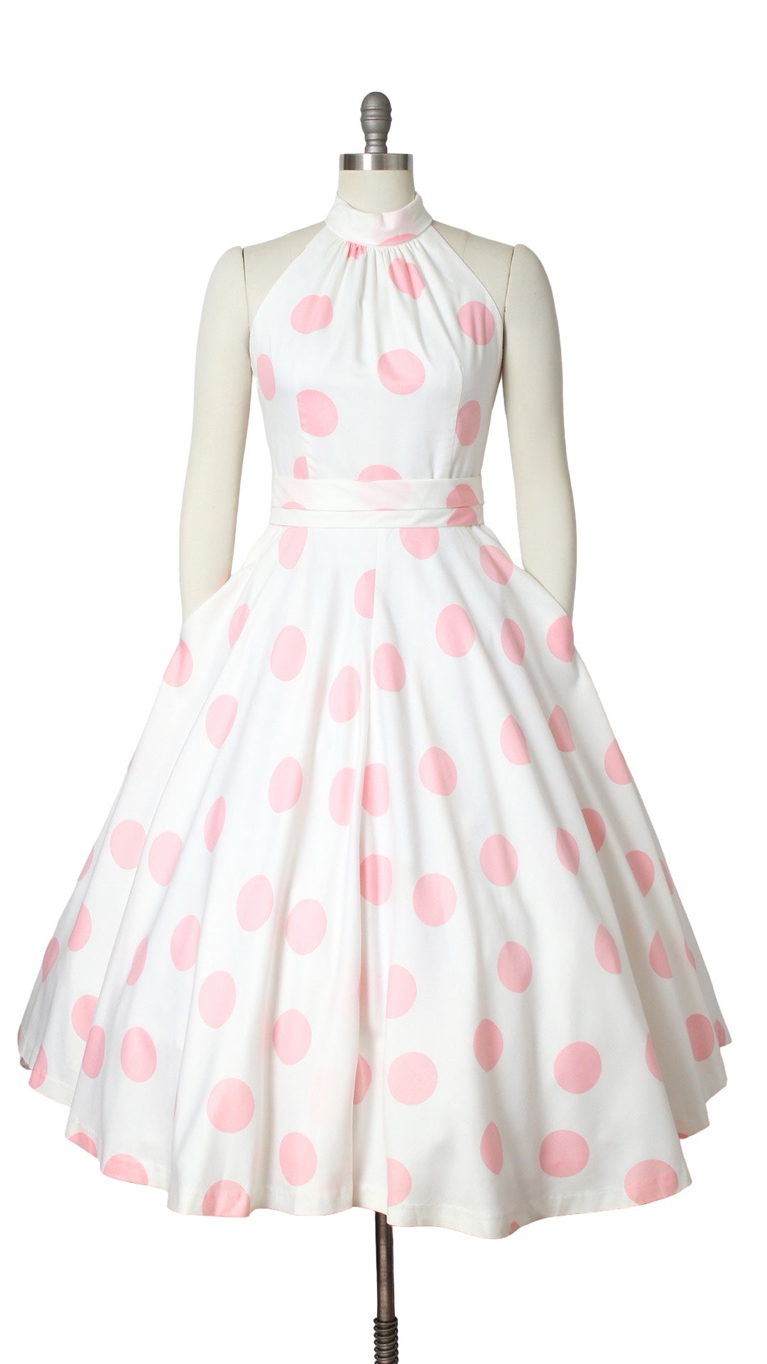 1980s LANZ Pink Polka Dot Sundress | small
