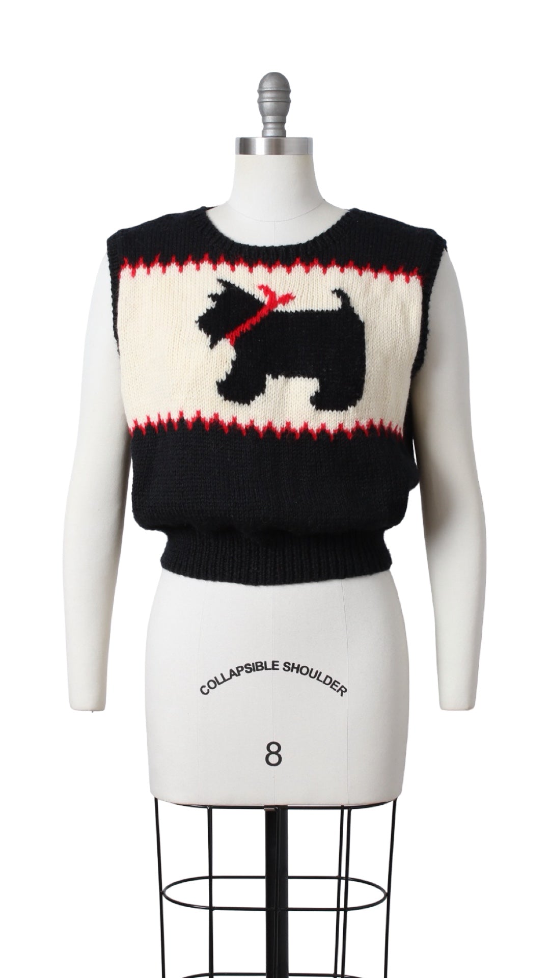 Vintage Scottish Terrier Knit Sweater Vest | small/medium/large