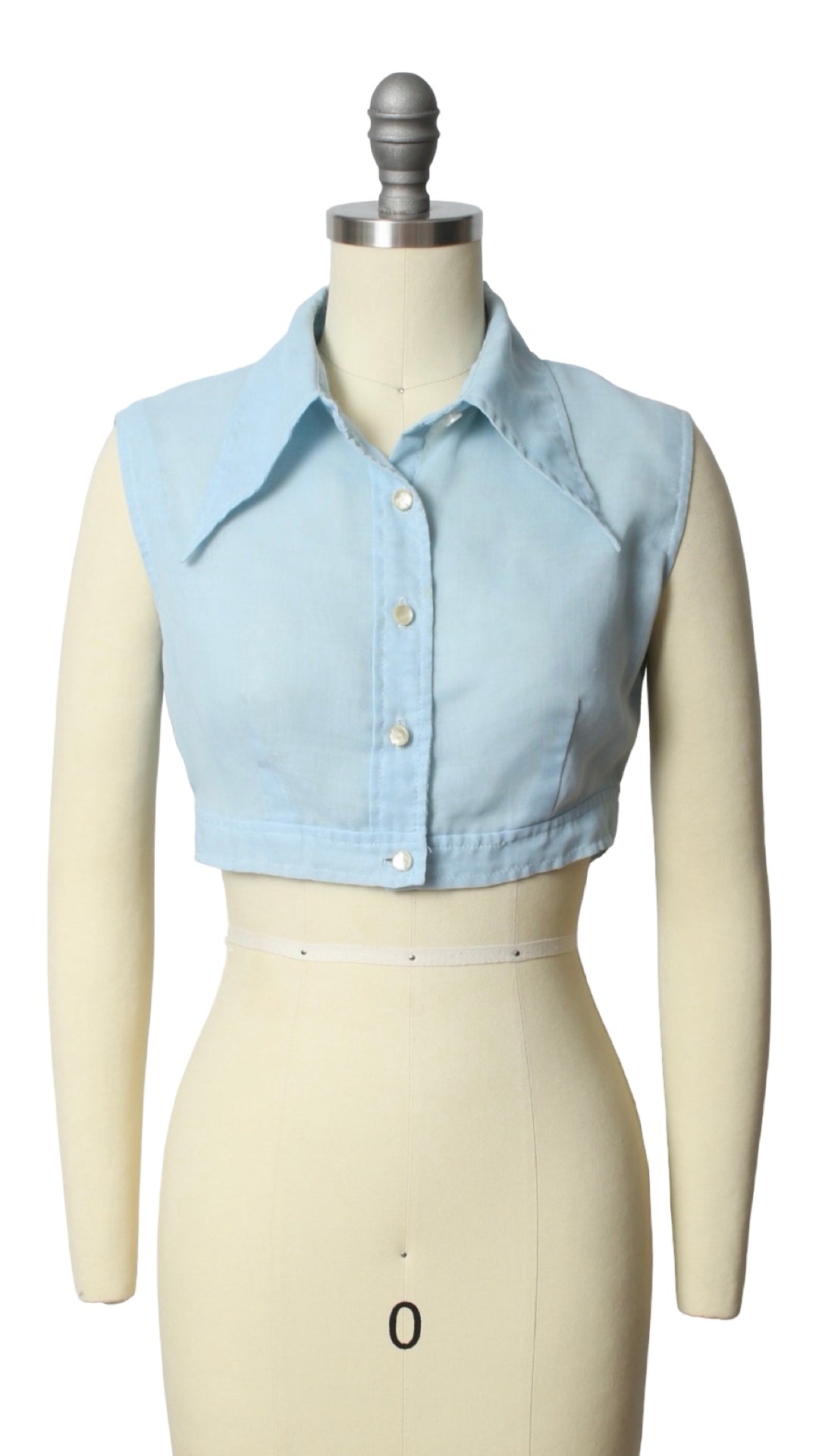 NEW | 1970s Light Blue Crop Top | x-small/small