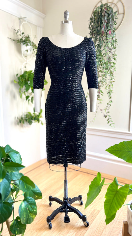 Vintage 1950s GENE SHELLY Sequin Knit Dress | small/medium