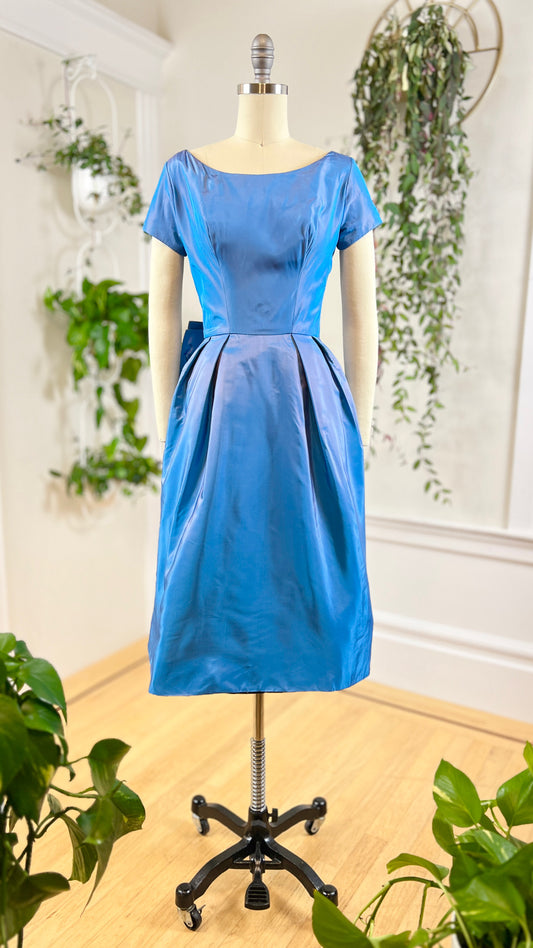 1950s Iridescent Taffeta Party Dress | x-small/small