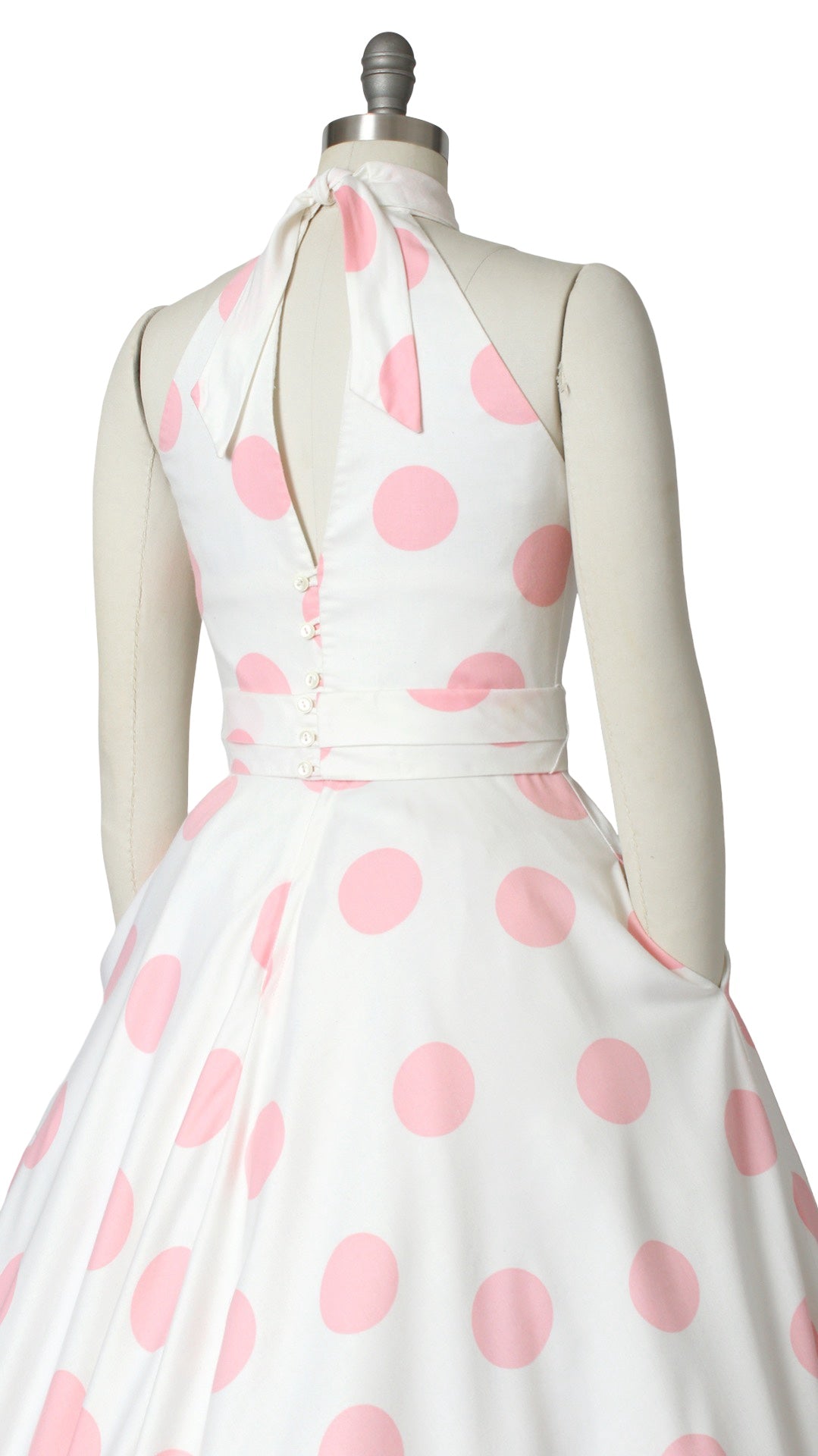 1980s LANZ Pink Polka Dot Sundress | small