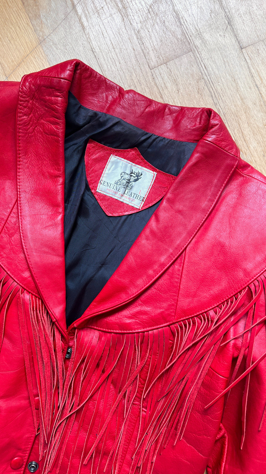 1980s 1990s Fringed Red Leather Jacket | x-large