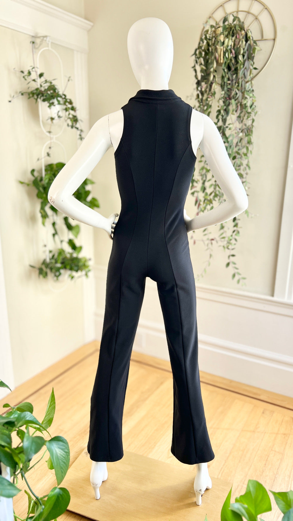 1990s Stretchy Black Jumpsuit | x-small/small