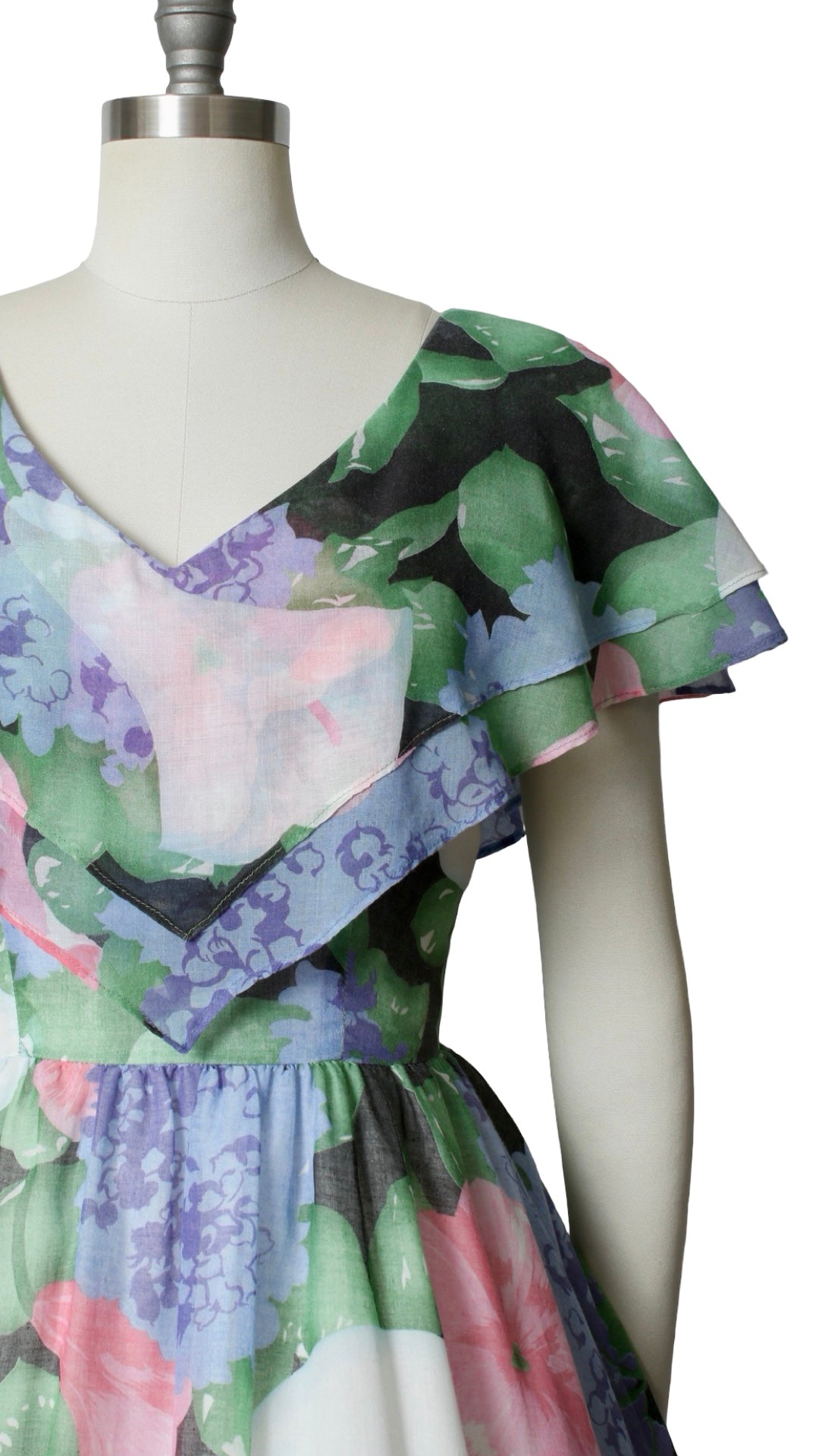 NEW | 1970s Calla Lily Floral Dress | small