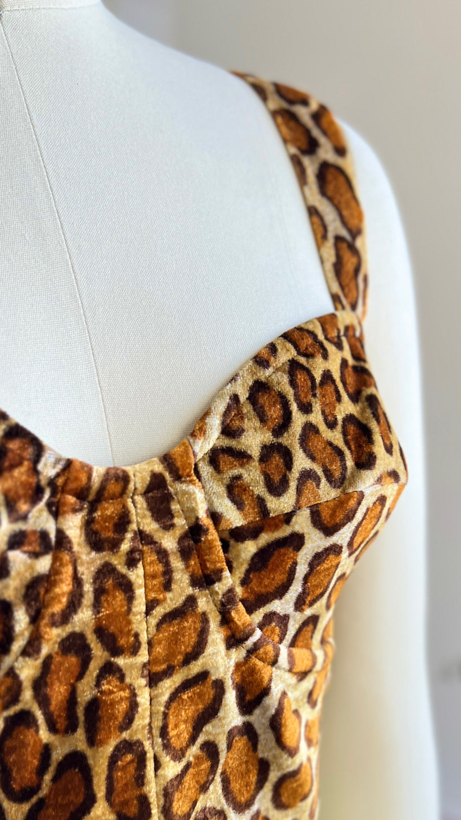 Vintage 1990s Leopard Print Bustier Top | small