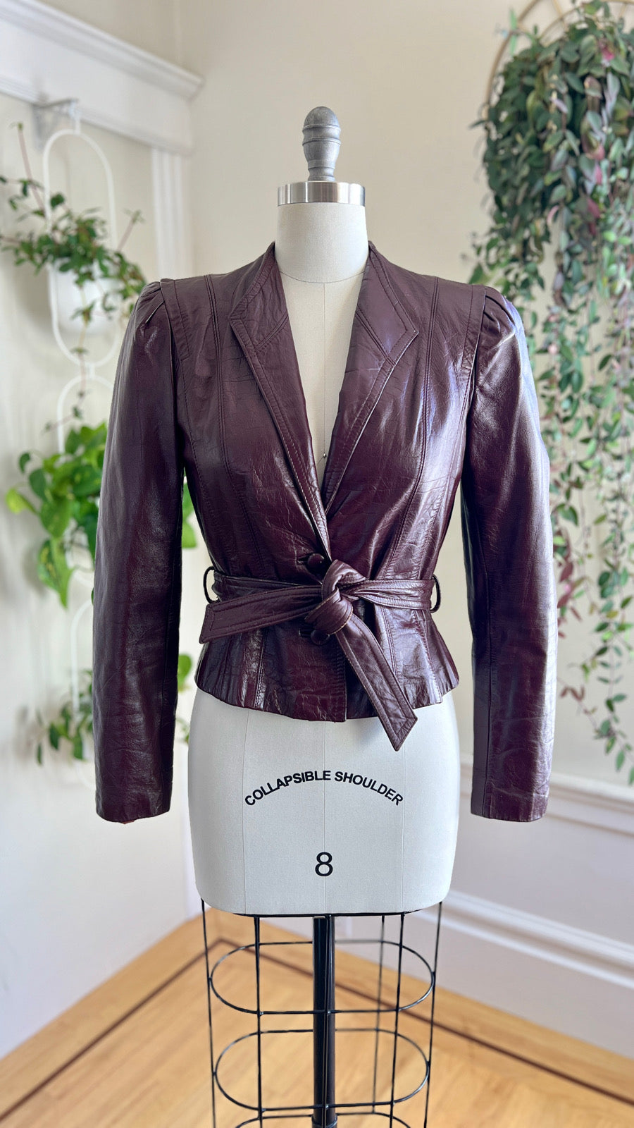 1970s 1980s Burgundy Leather Jacket | x-small/small