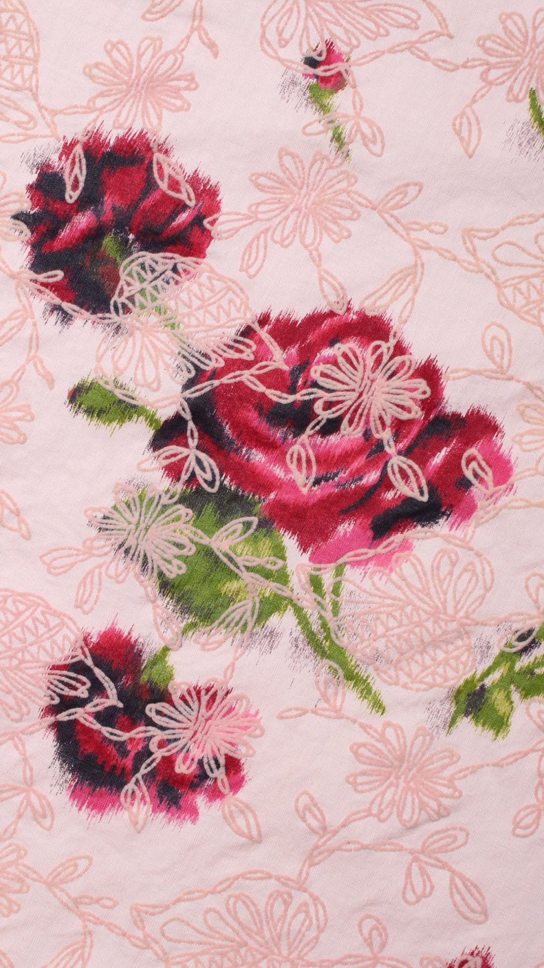 NEW | 1950s Flocked Rose Circle Skirt | small