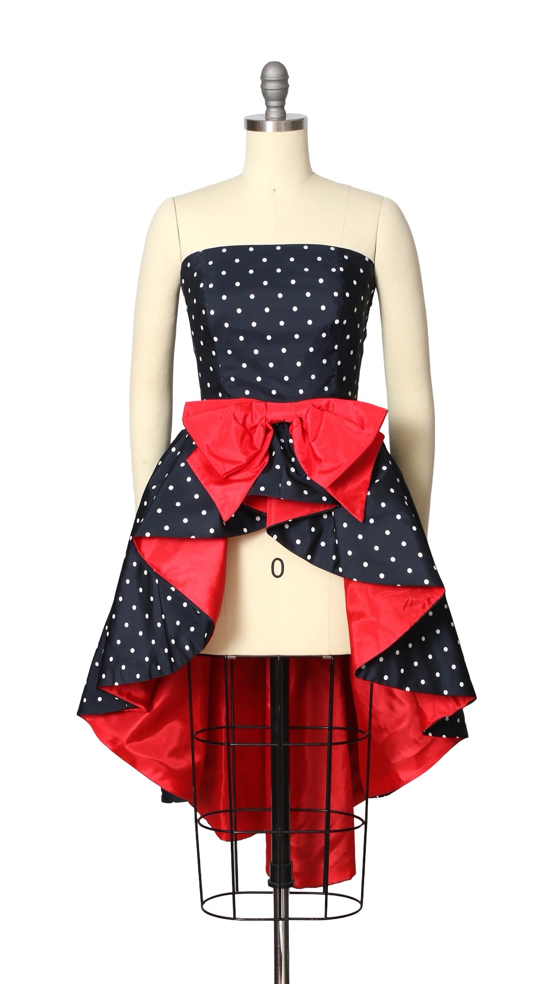 NEW | 1980s High-Low Polka Dot Dress Top | small