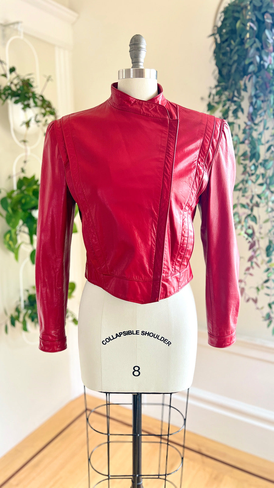 1980s Thriller Red Leather Jacket | medium