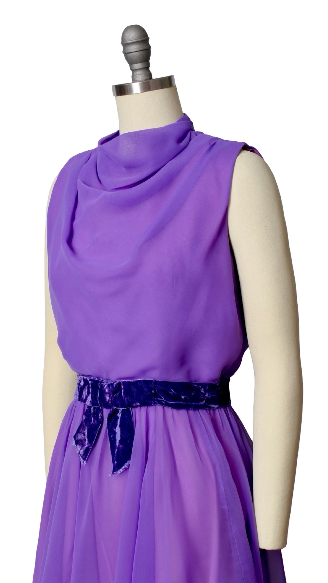 1960s MISS ELLIETTE Purple Chiffon Party Dress | small