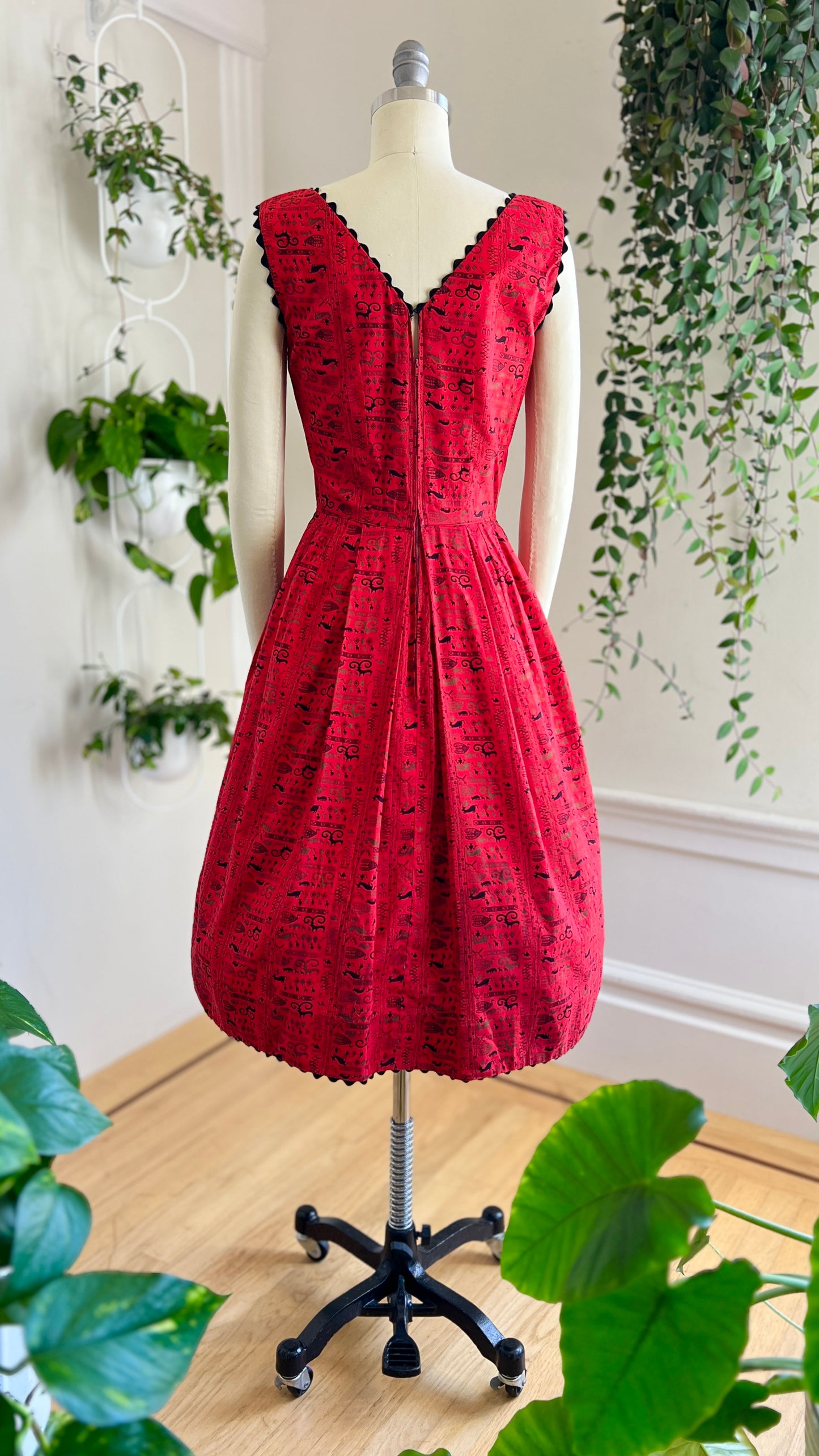 1950s Egyptian Hieroglyphics Sundress | x-small