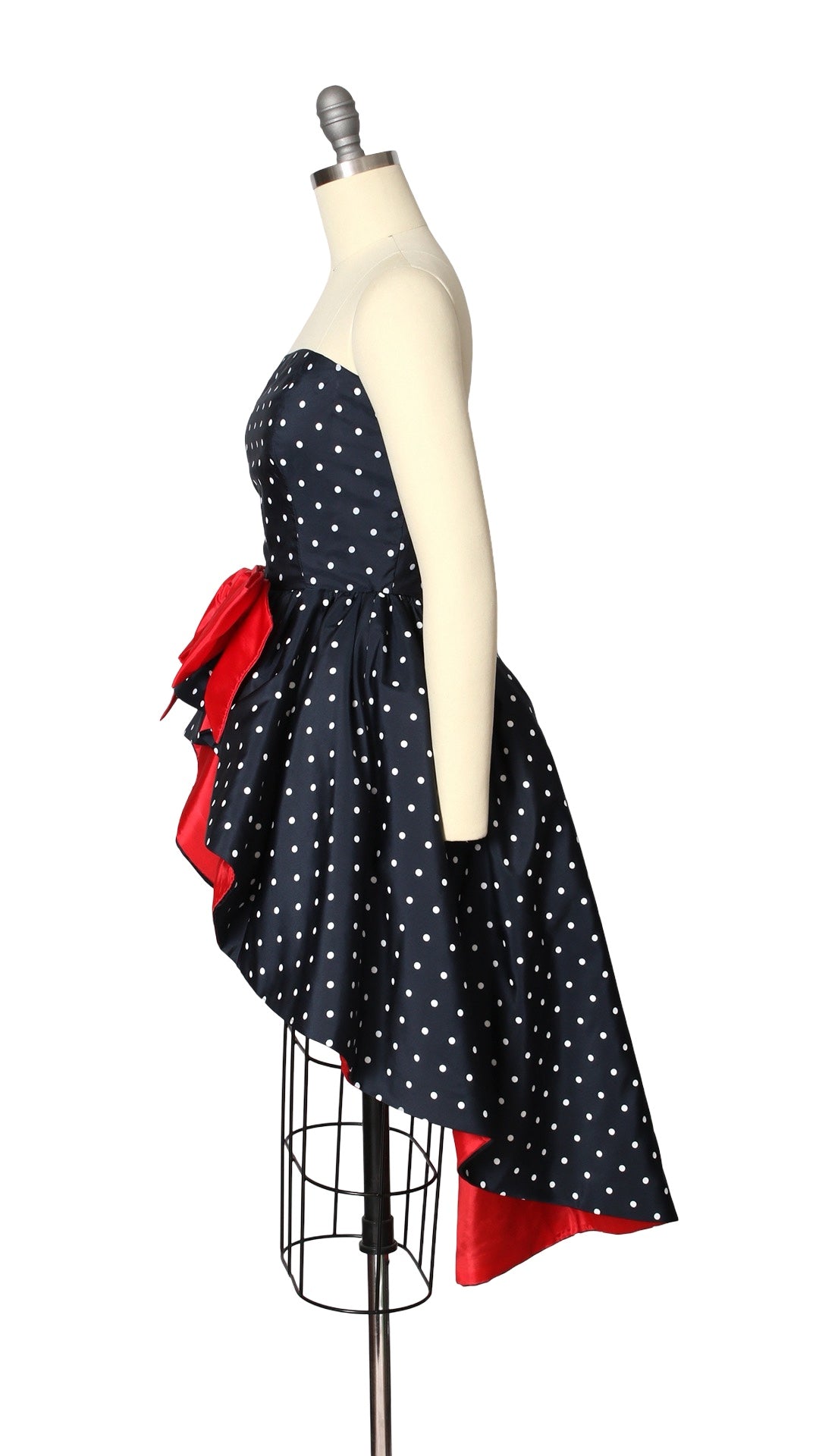 NEW | 1980s High-Low Polka Dot Dress Top | small