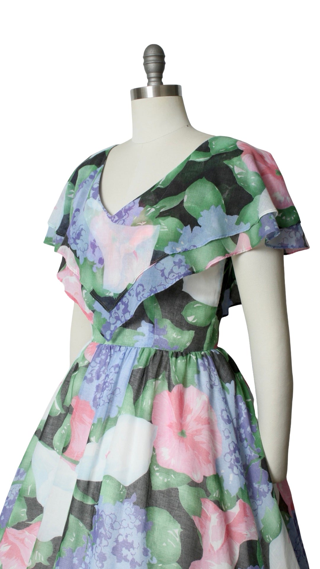 NEW | 1970s Calla Lily Floral Dress | small