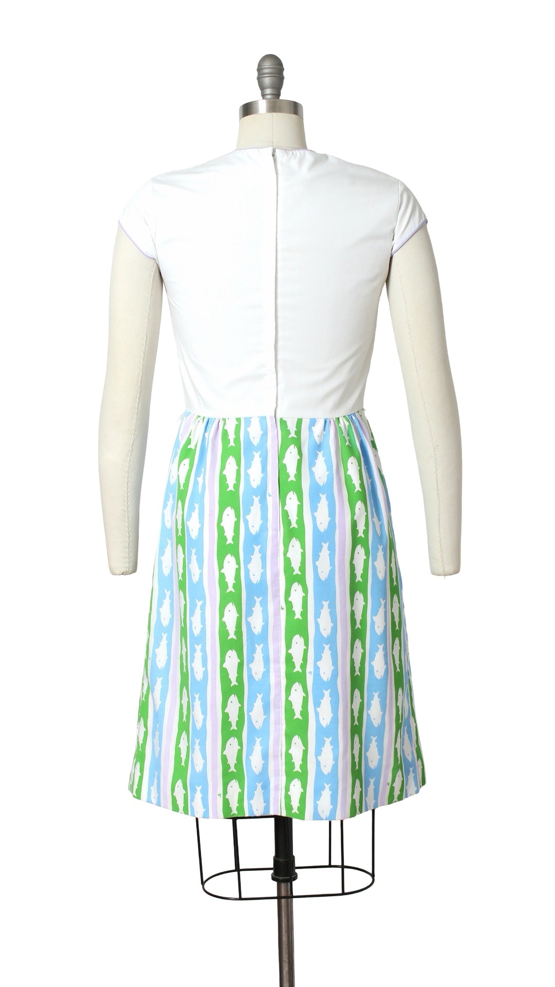 1970s VESTED GENTRESS Fish Novelty Print Dress | small/medium