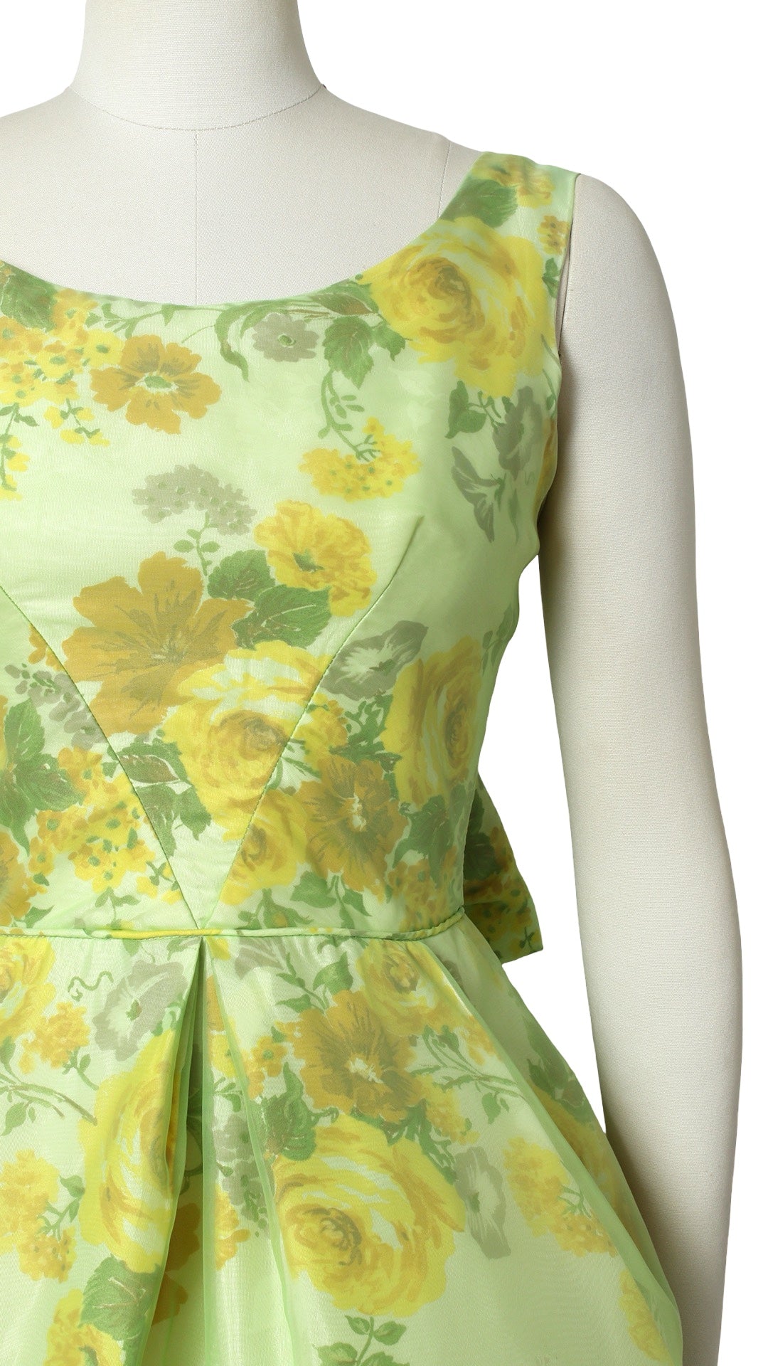 1950s Rose Chiffon Overlay Party Dress | small