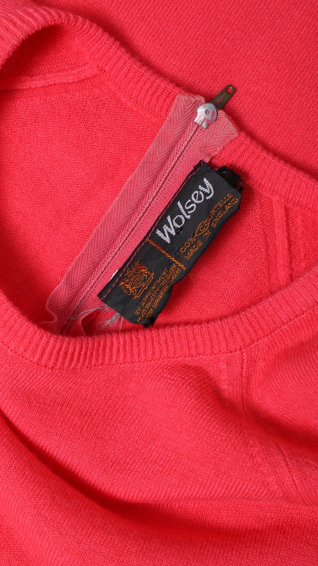 1970s Hot Coral Pink Sweater Top | small/medium