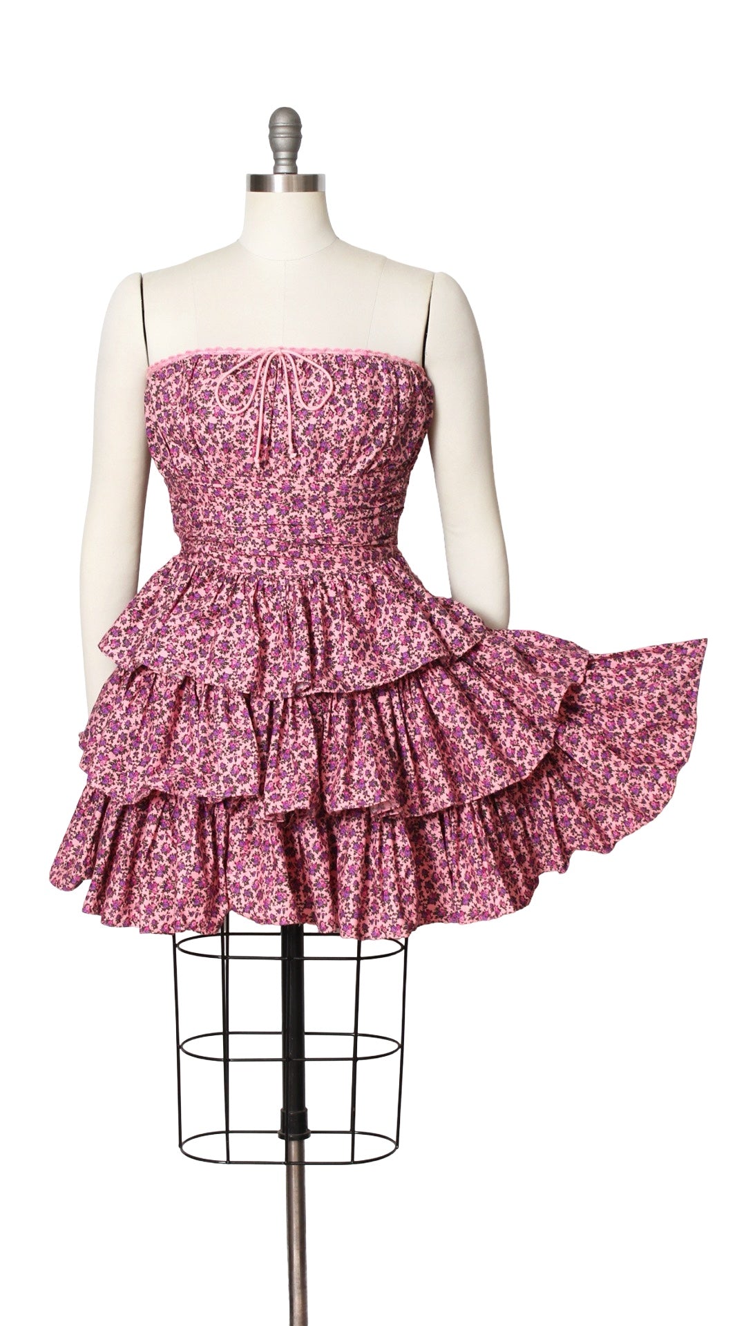 NEW | 2000s Y2K BETSEY JOHNSON Tiered Ditsy Floral Dress | small/medium