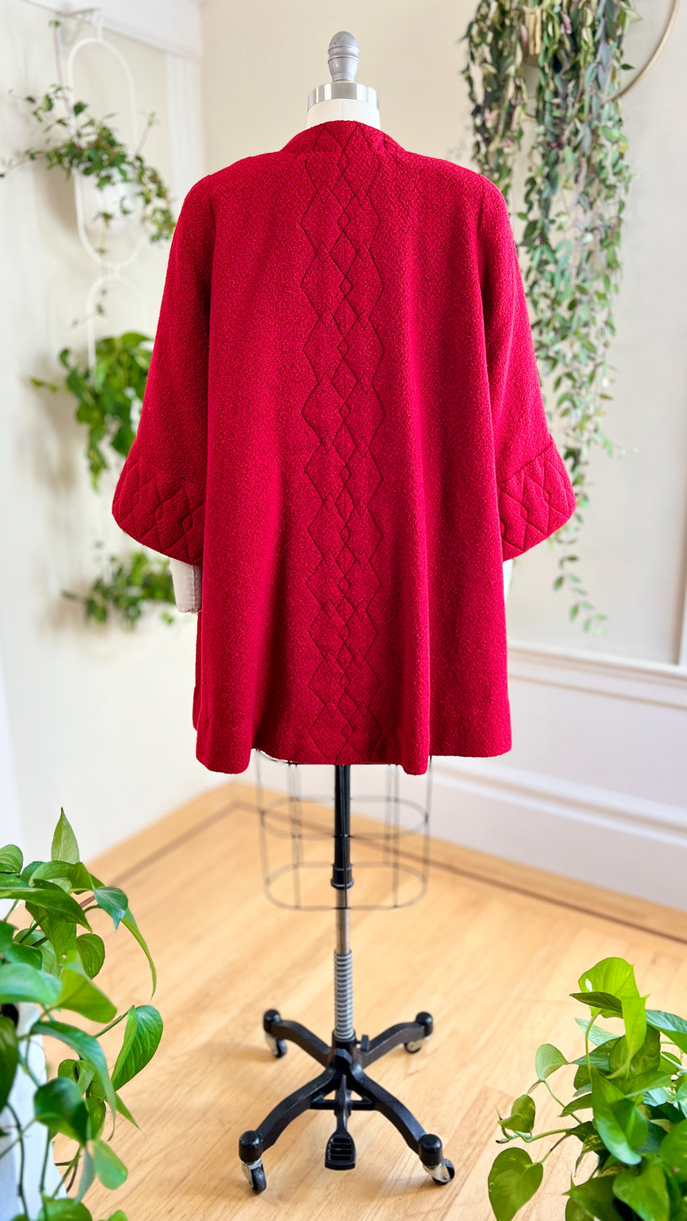 1940s Red Wool Swing Coat | large/x-large