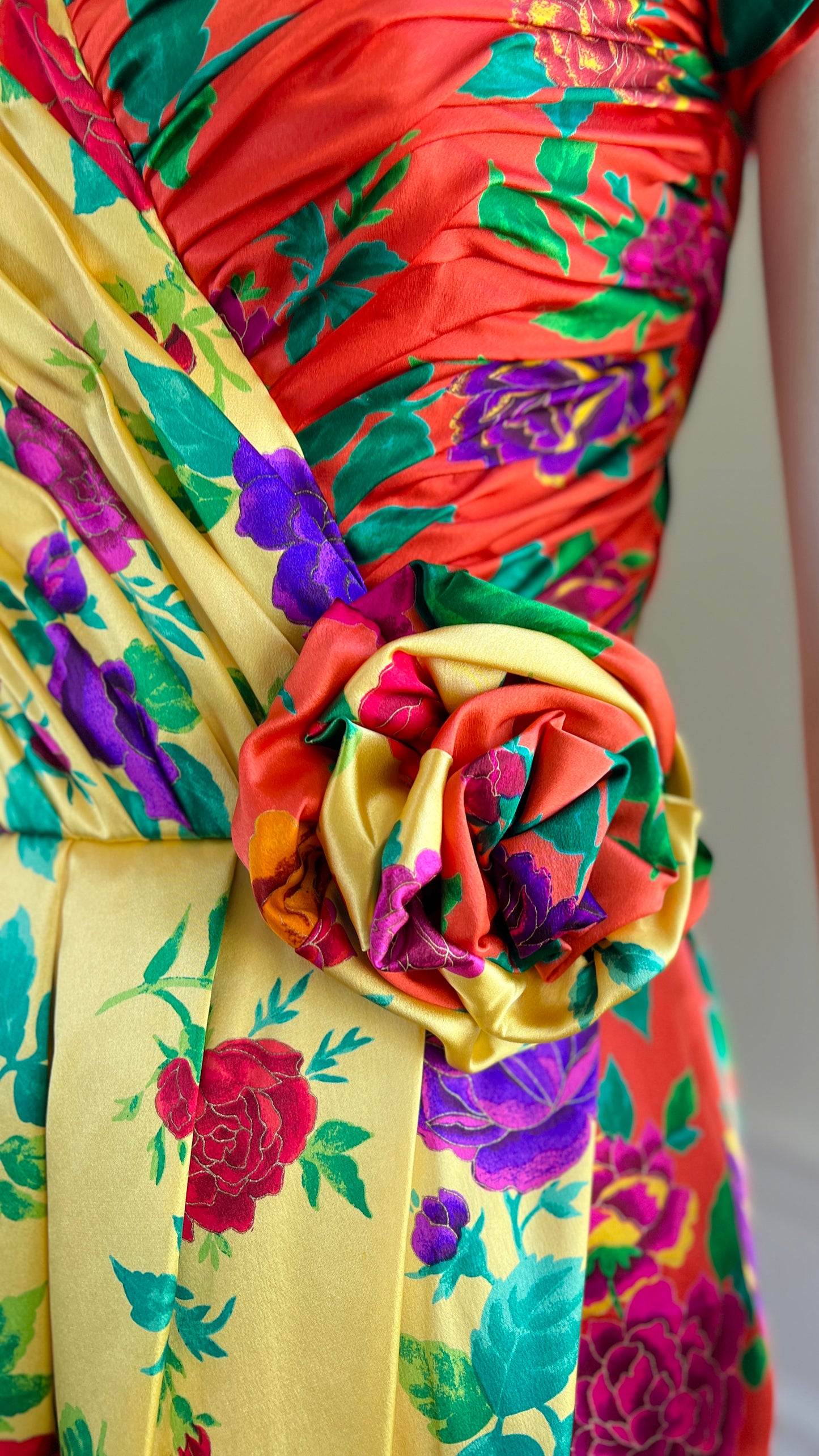 1980s Silk Rose Print Cocktail Dress | small Birthday Life Vintage 1980s Silk Rose Print Cocktail Dress | small Birthday Life Vintage