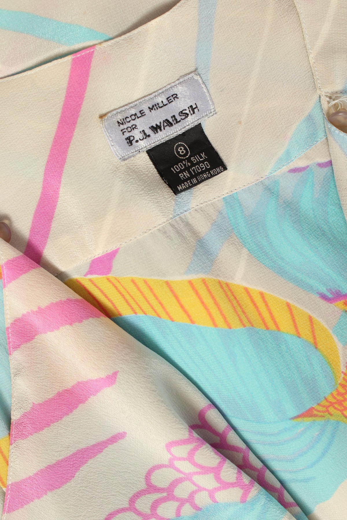 NEW | 1980s Fish Novelty Print Silk Crepe Dress | small/medium