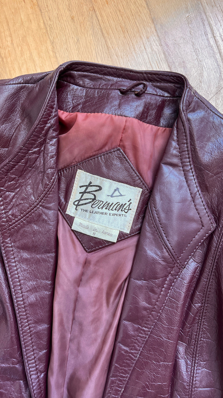 1970s 1980s Burgundy Leather Jacket | x-small/small