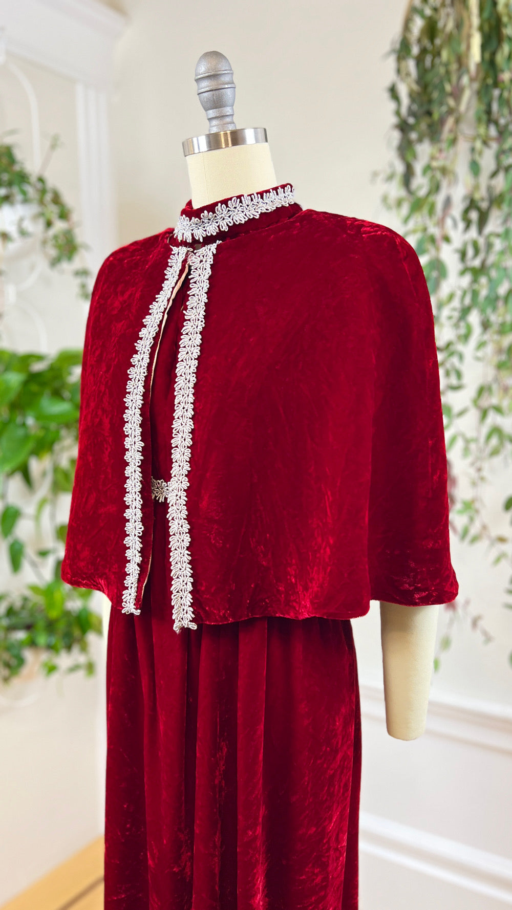 1970s Velvet Party Dress & Cape Set 1970s Velvet Party Dress & Cape Set