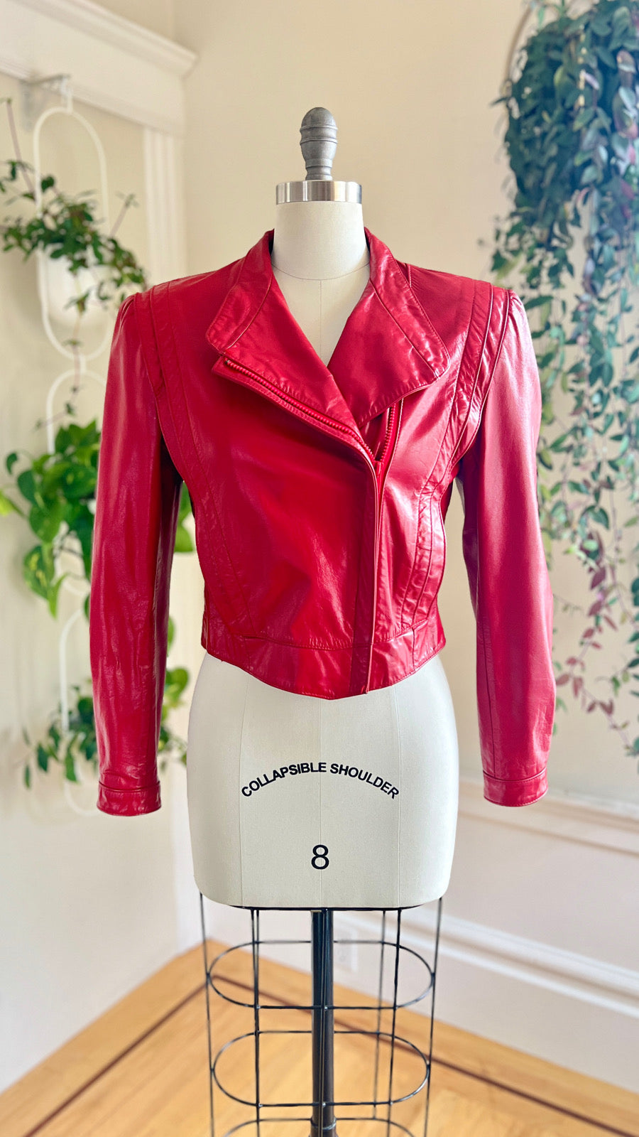 1980s Thriller Red Leather Jacket | medium