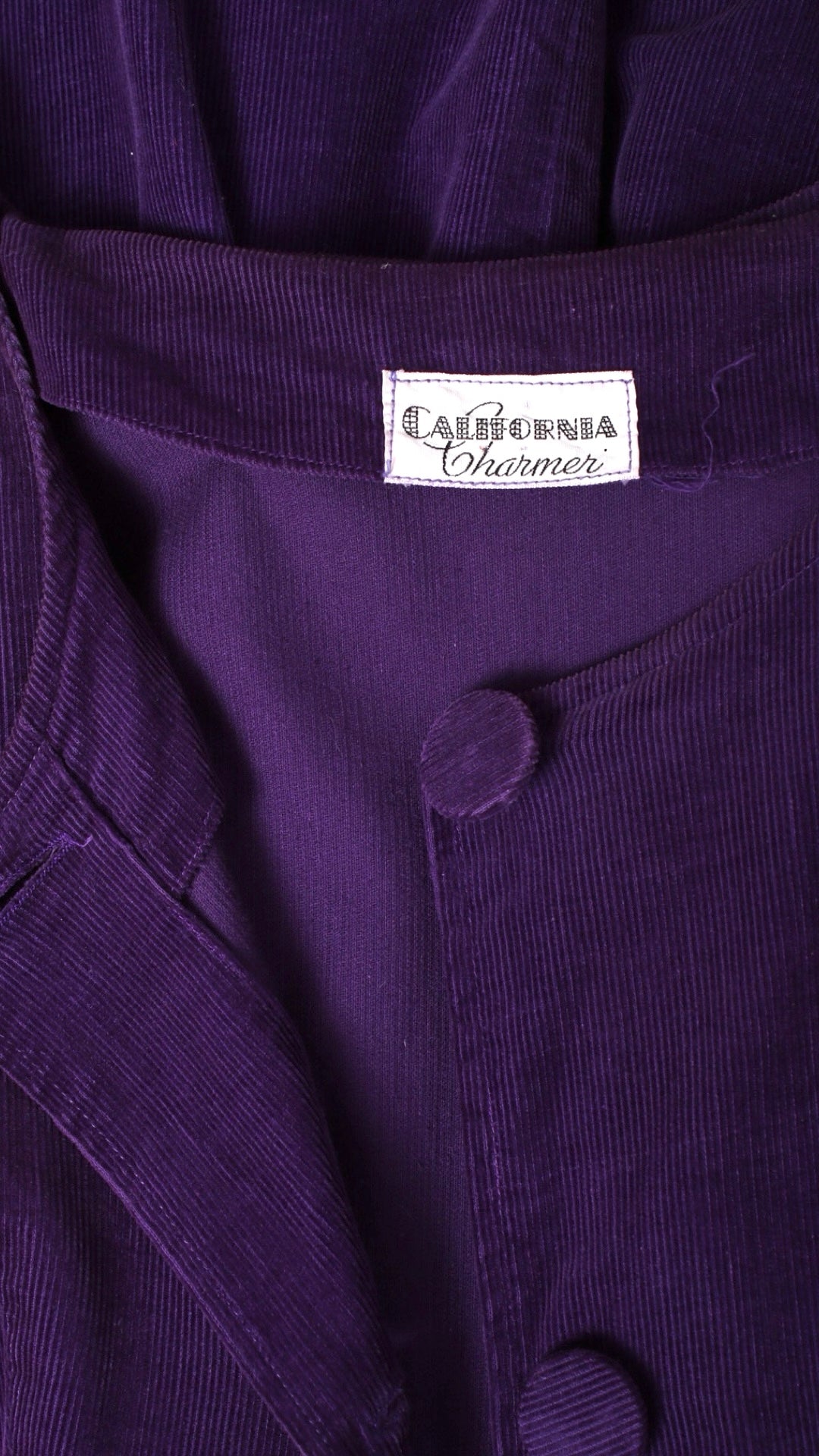 1950s Purple Corduroy Shirtwaist Dress | small/medium