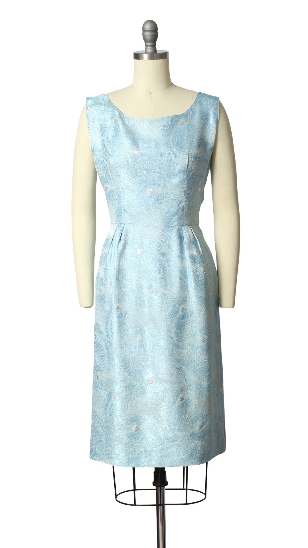 1960s Metallic Peacock Feather Novelty Dress Set | small