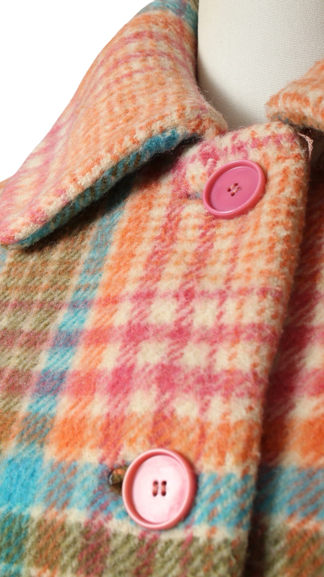 1960s Colorful Plaid Wool Coat | small