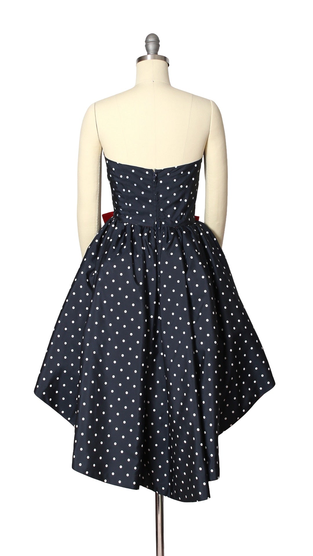 NEW | 1980s High-Low Polka Dot Dress Top | small