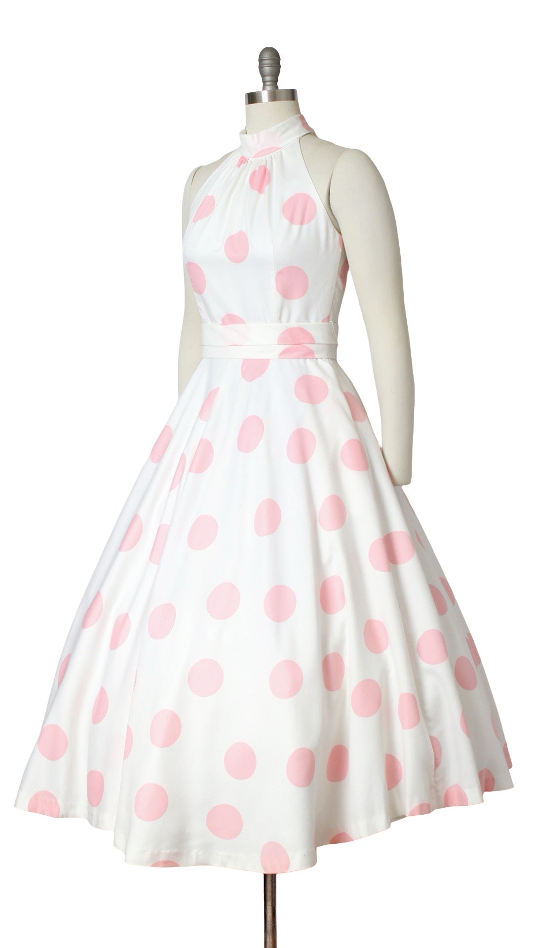 1980s LANZ Pink Polka Dot Sundress | small