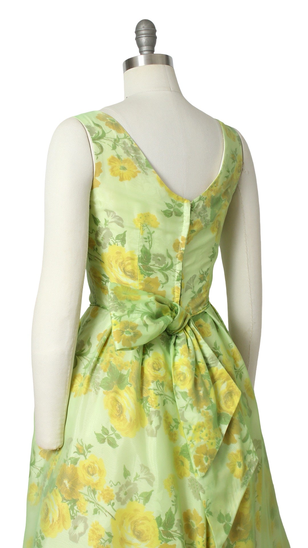 1950s Rose Chiffon Overlay Party Dress | small