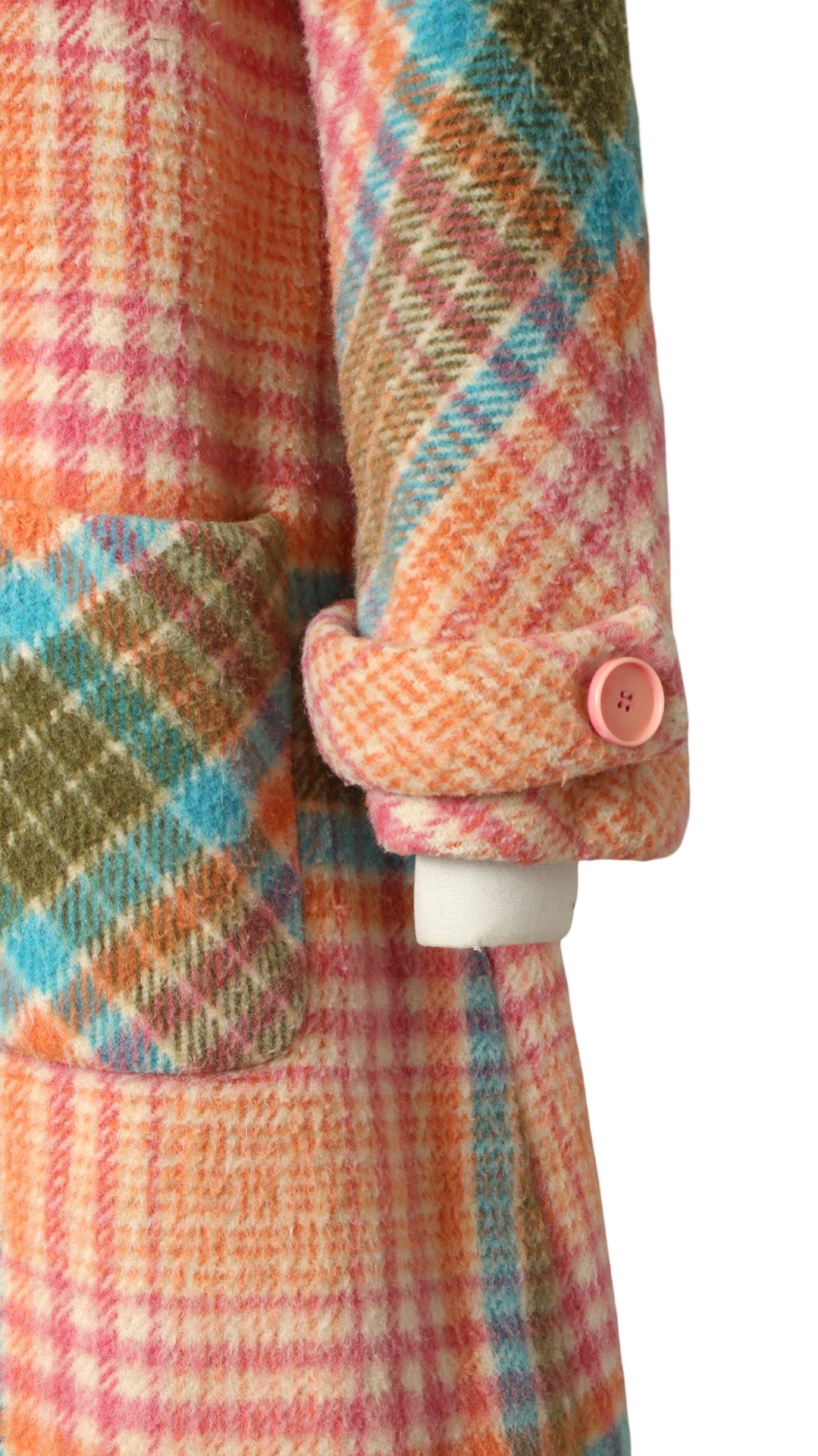 1960s Colorful Plaid Wool Coat | small