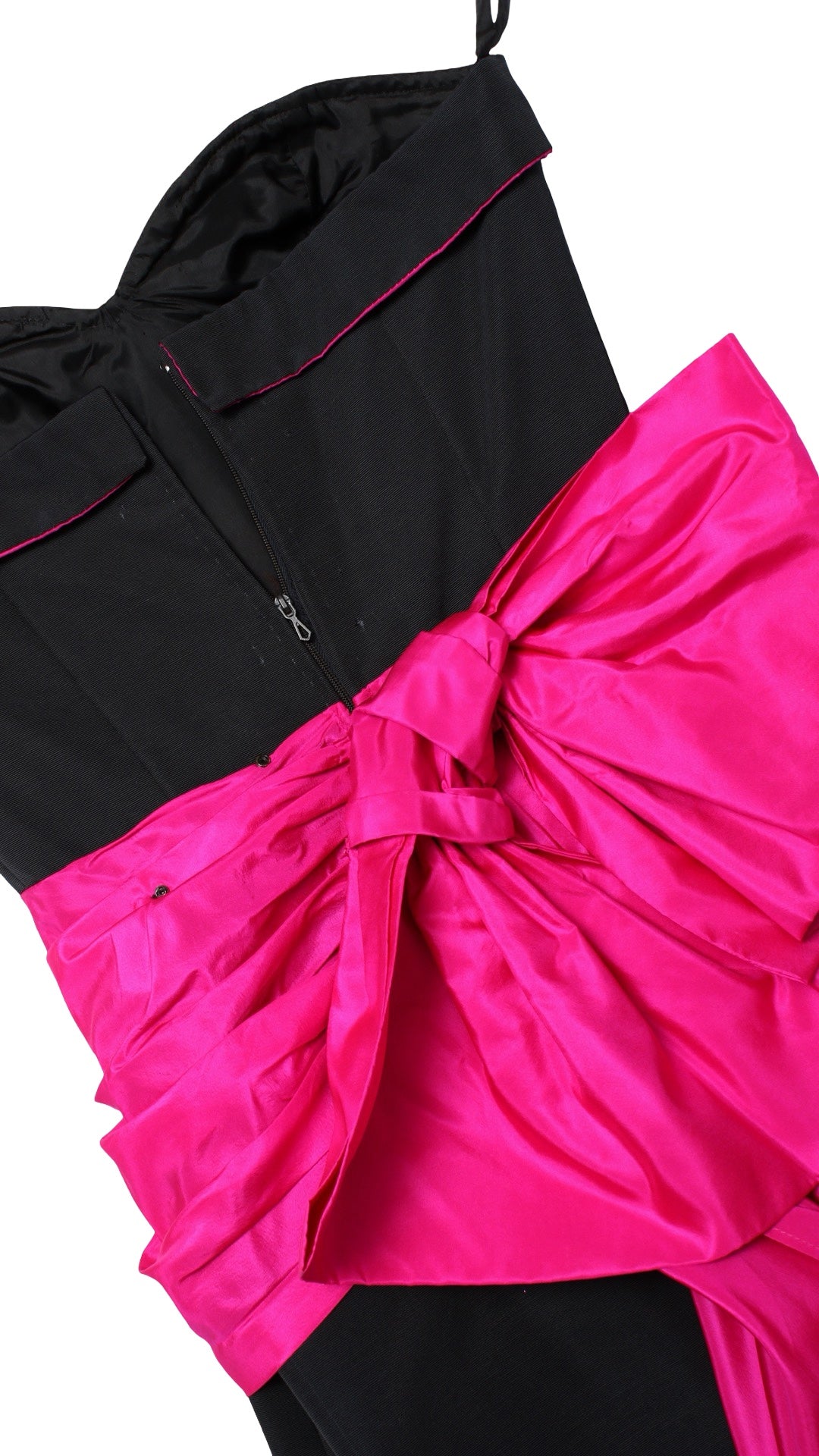 NEW | 1980s Shocking Pink Train Gown | small