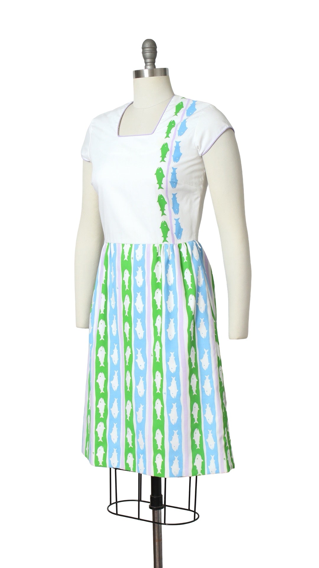 1970s VESTED GENTRESS Fish Novelty Print Dress | small/medium